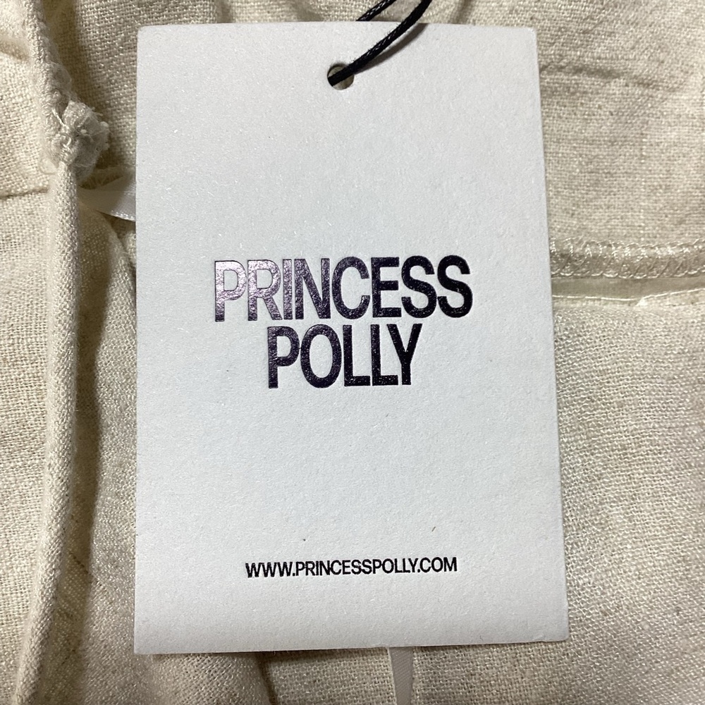 Princess Polly Beige Viscose/Linen Halter Romper - Picture 9 of 12